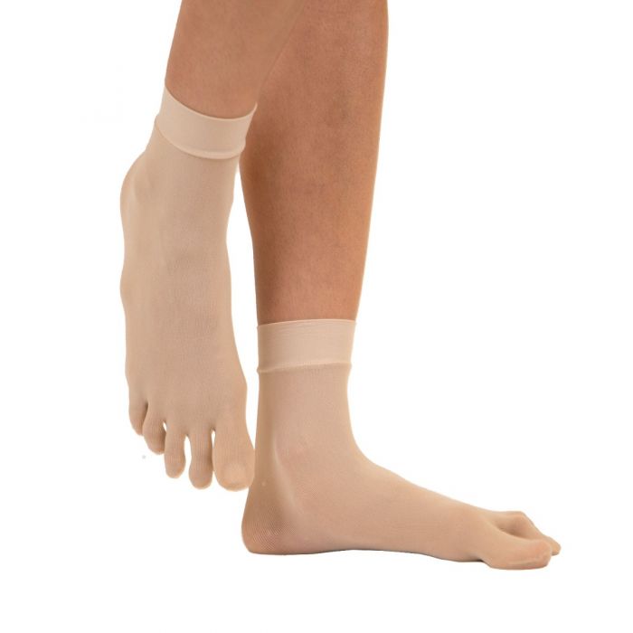 TOETOE® Socks - Plain Nylon Ankle Socks - Beige
