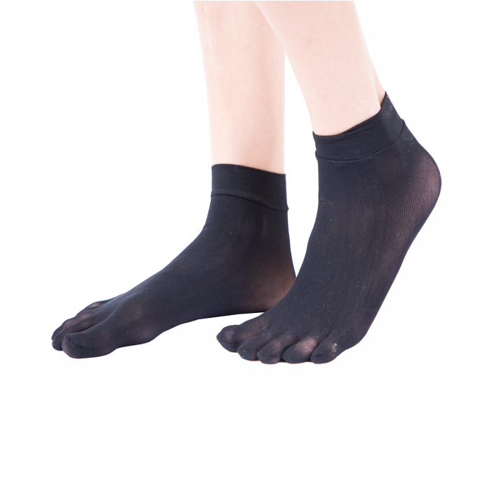 TOETOE® Socks - Plain Nylon Anklet Black