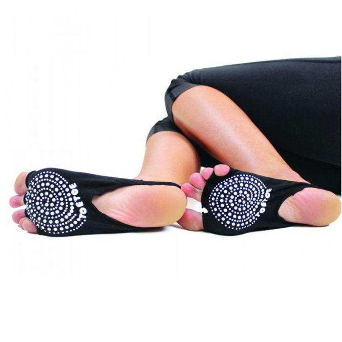 TOETOE® Socks - Anti-Slip Sole Open Toe Half Toe Socks Black Unisize