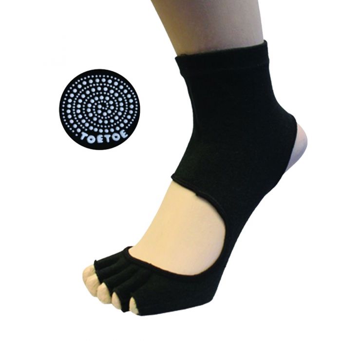 TOETOE® Socks - Anti-Slip Sole Trainer Toe Socks Black