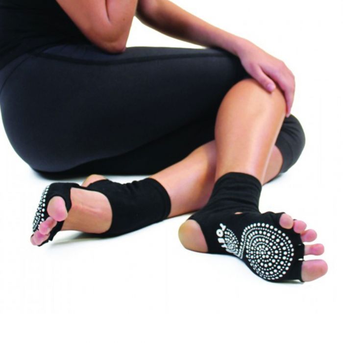 TOETOE® Socks - Anti-Slip Sole Open Toe Heel Toe Socks Black