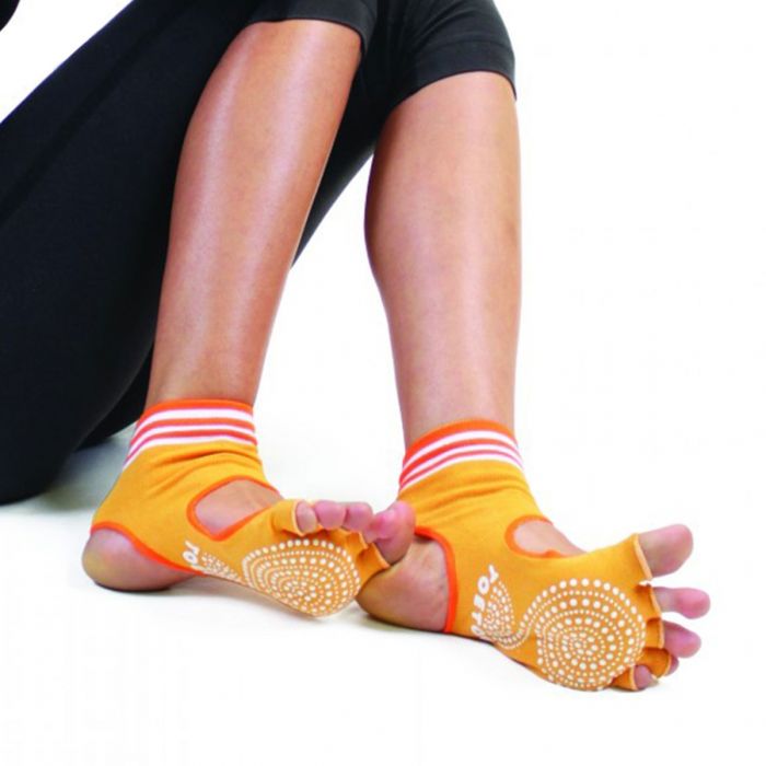 Anti-Slip Sole Open Toe Half Toe Socks Orange  - TOETOE® Socks