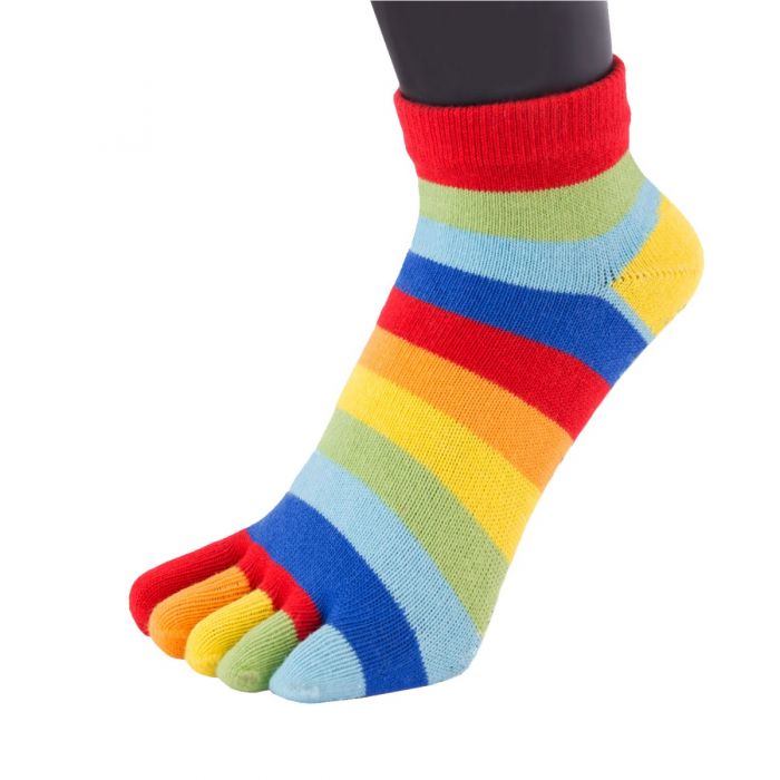TOETOE® Socks - Mini-Crew Toe Socks Rainbow Unisize