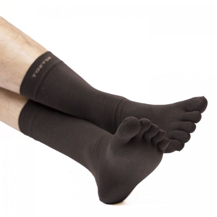 TOETOE® Socks - Men Plain Toe Socks Brown Unisize