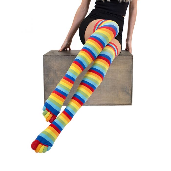 TOETOE® Socks - Over-Knee Toe Socks Rainbow Unisize
