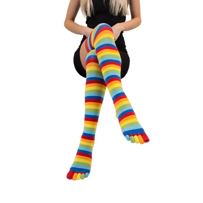 Toetoe Socks Over Knee Toe Socks Rainbow Unisize