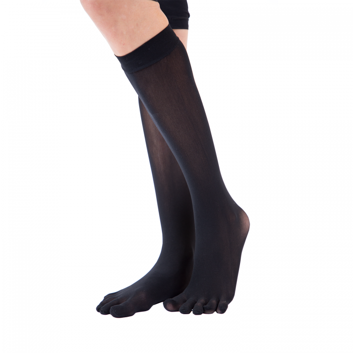 TOETOE - Legwear Plain Nylon Mini Crew Toe Socks