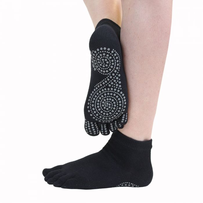 TOETOE® Socks - Anti-Slip Sole Trainer Toe Socks Black