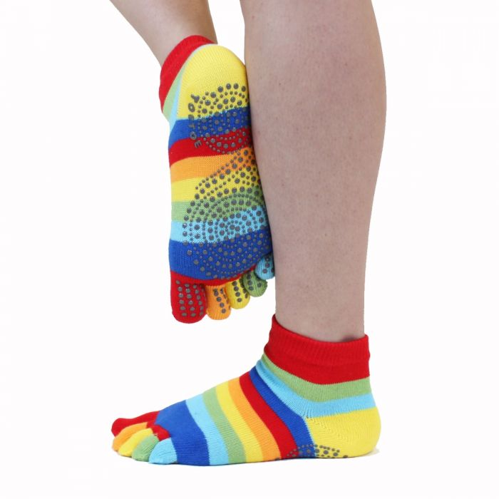 Anti-Slip Sole Trainer Toe Socks Rainbow