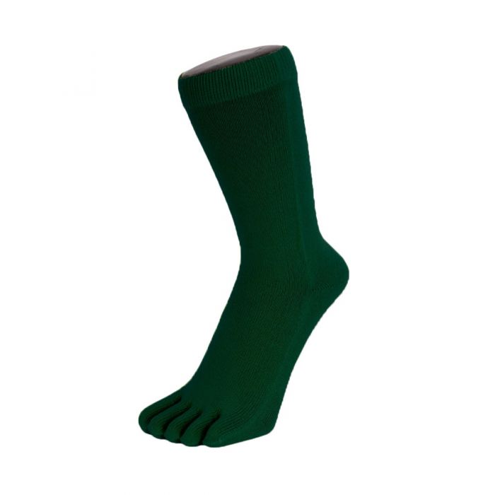 TOETOE Unisex Essential Midcalf Striped Toe Socks - Green