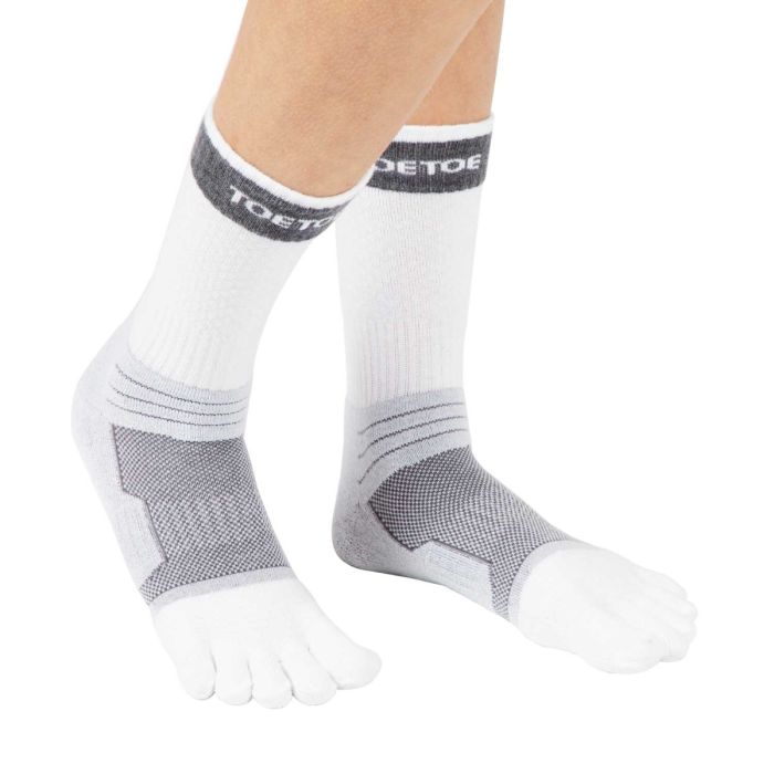 TOETOE® Socks - Tennis Toe Socks White Grey