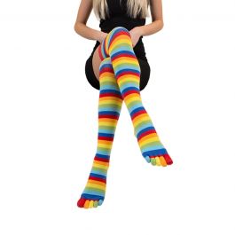 Rainbow Knee High Socks (Toe Socks)