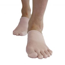 Silk Half Toe Socks Beige Small - TOETOE® Socks