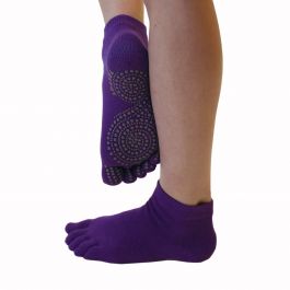 Anti-Slip Sole Trainer Open Toe Socks (4 Pack - Rainbow)